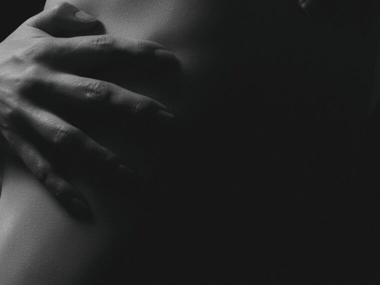 a black and white photo of a woman's butt